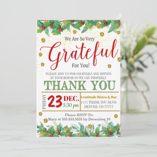 Dankbare vakantiewaardering kaart (Staand voorkant)