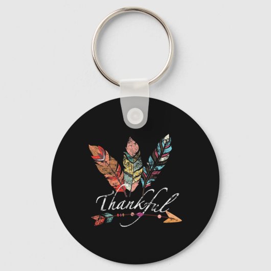 Dankbare veer en pijl Herfst - Thanksg Sleutelhanger (Voorkant)