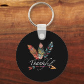 Dankbare veer en pijl Herfst - Thanksg Sleutelhanger (Voorkant)