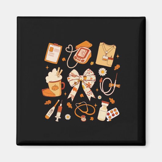 Dankbare Verpleegkundige Herfst Stethoscoop Coquet Magneet (Voorkant)