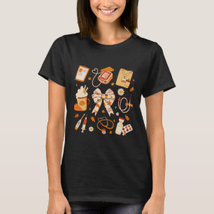 Dankbare Verpleegkundige Herfst Stethoscoop Coquet T-shirt