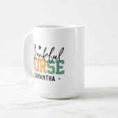 Dankbare verpleegkundige mok, aangepaste verpleegk koffiemok (Voorkant links)