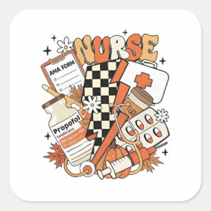 Dankbare Verpleegster Leven Turkije Schattig Dankd Vierkante Sticker