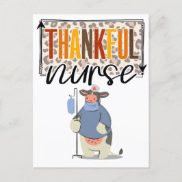 Dankbare verpleegster voor thanksgiving schattige  briefkaart