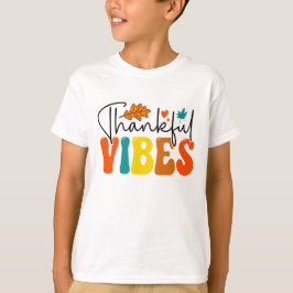 Dankbare Vibes Herfst Herfst Thanksgiving kinder j T-shirt