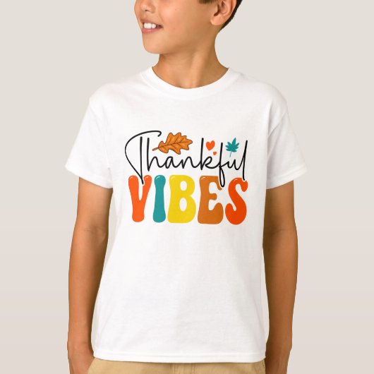 Dankbare Vibes Herfst Herfst Thanksgiving kinder j T-shirt (Voorkant)