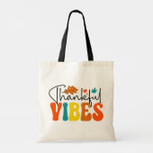 Dankbare Vibes Herfst Herfst Thanksgiving Tote Bag (Achterkant)