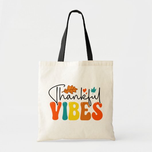 Dankbare Vibes Herfst Herfst Thanksgiving Tote Bag (Voorkant)