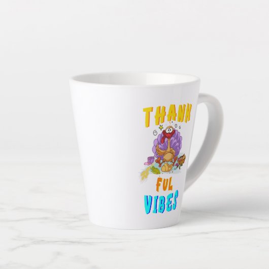 Dankbare Vibes Latte Mok (Rechterhoek)