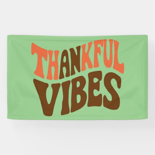 Dankbare Vibes Thanksgiving  Dankbaar Spandoek (Horizontaal)