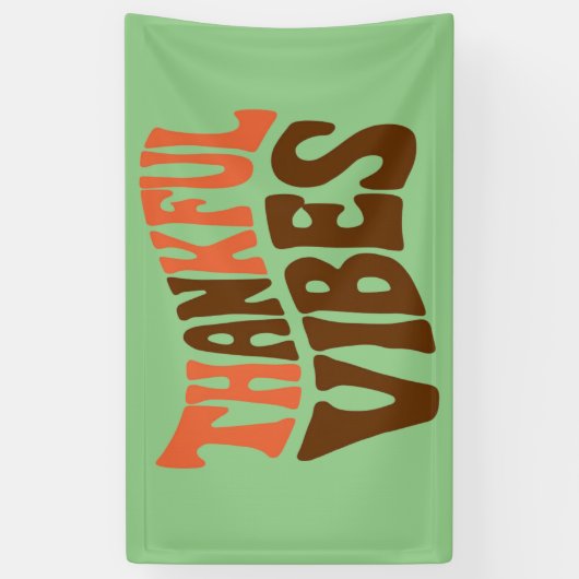 Dankbare Vibes Thanksgiving Dankbaar Spandoek (Verticaal)