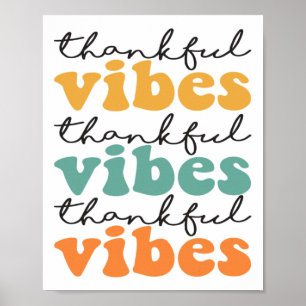Dankbare Vibes Thanksgiving docent Rainbow Leopar Poster
