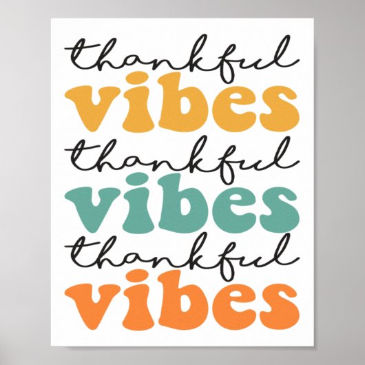 Dankbare Vibes Thanksgiving docent Rainbow Leopar Poster (Voorkant)
