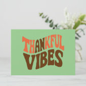 Dankbare Vibes Thanksgiving Vintage Dankbaar  Feestdagenkaart (Staand voorkant)