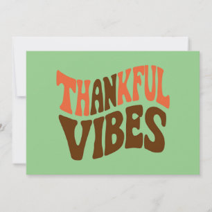 Dankbare Vibes Thanksgiving Vintage Dankbaar  Feestdagenkaart