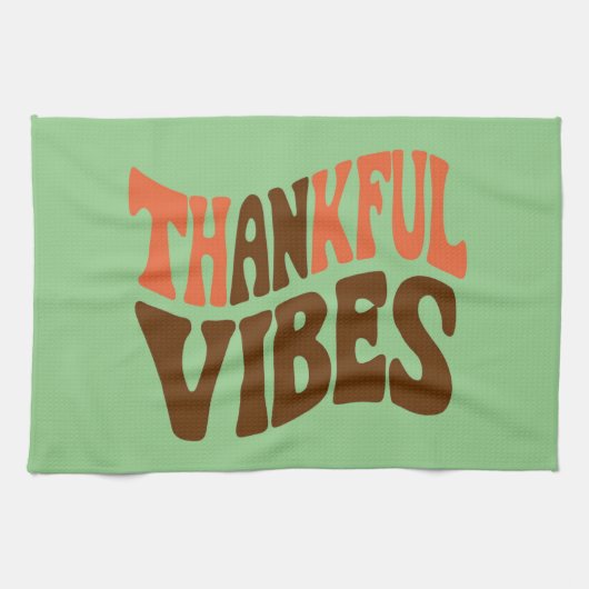 Dankbare Vibes Thanksgiving Vintage Dankbaar  Theedoek (Horizontaal)