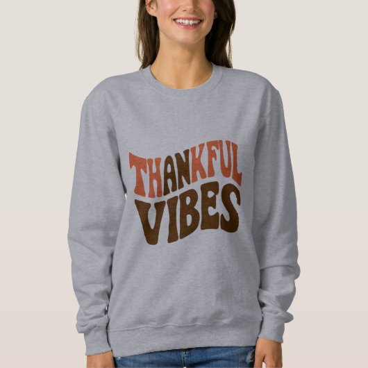 Dankbare Vibes Thanksgiving Vintage Dankbaar  Trui (Voorkant)