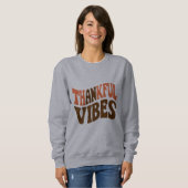Dankbare Vibes Thanksgiving Vintage Dankbaar  Trui (Voorkant volledig)