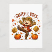Dankbare Vibes Vogelverschrikker Herfst Briefkaart (Voorkant)