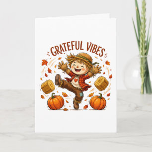 Dankbare Vibes Vogelverschrikker Herfst Kaart