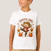 Dankbare Vibes Vogelverschrikker Herfst T-shirt (Voorkant)