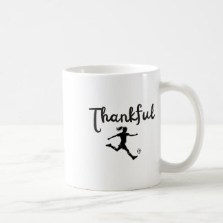 Dankbare Voetbalspeler Meisje Thanksgiving Footlle Koffiemok