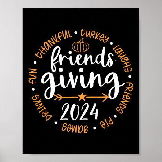 Dankbare Vrienden Thanksgiving 2024 Friendsgiving  Poster (Voorkant)