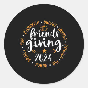 Dankbare Vrienden Thanksgiving 2024 Friendsgiving Ronde Sticker