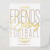 Dankbare Vriendschap Football Thanksgiving Partij Folie Uitnodiging (Voorkant)