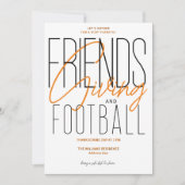 Dankbare Vriendschap Football Thanksgiving Partij Kaart (Voorkant)