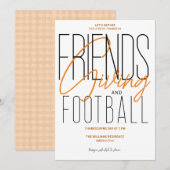 Dankbare Vriendschap Football Thanksgiving Partij Kaart (Voorkant / Achterkant)