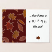 Dankbare Vriendschap Herfst verlaat aangepaste tek Folie Kaarten (Binnen)