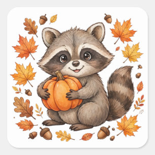 Dankbare Wasbeer Pompoen Thanksgiving Sticker
