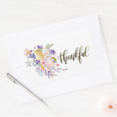 Dankbare Waterverf Bloemen Thanksgiving Rechthoekige Sticker (Envelop)