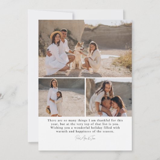 Dankbare Waterverf Herfst laat Thanksgiving Foto Feestdagenkaart (Achterkant)