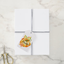 Dankbare Waterverf Pompoen Thanksgiving Cadeaulabel