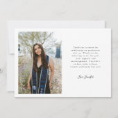 Dankbare Witte Multi Foto Afstudeerkaart Aankondiging (Achterkant)