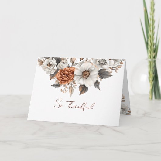 Dankbare zachte herfstbloemen kaart (Voorkant)