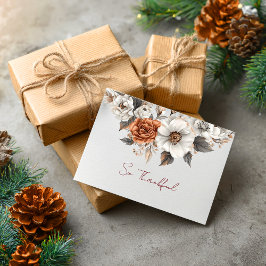 Dankbare zachte herfstbloemen kaart