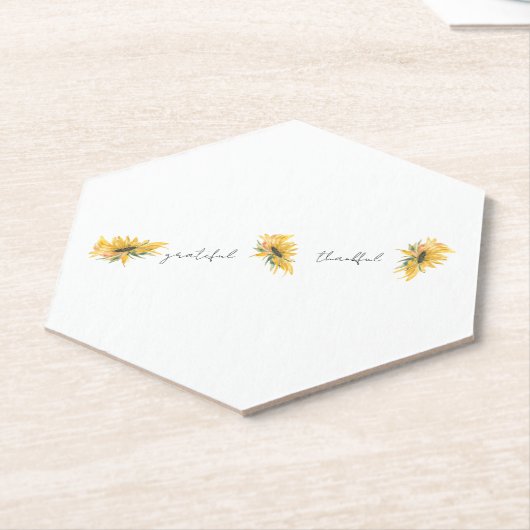 Dankbare Zonnebloem Kartonnen Onderzetters (Schuin)