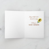 Dankbare Zonnebloem Kerkelijke Dankdag Kaart (Binnen)