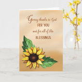 Dankbare Zonnebloem Kerkelijke Dankdag Kaart (Gele Bloem)