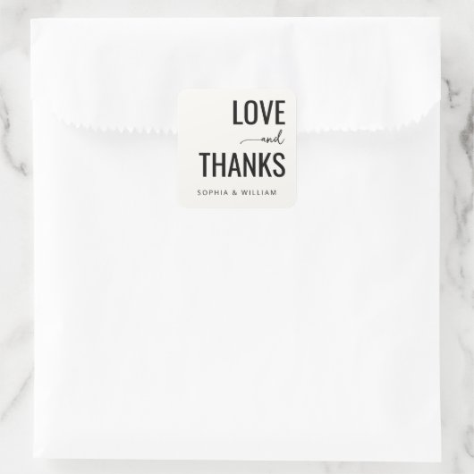 Dankbare Zwarte Typografie Vierkante Sticker (Tas)