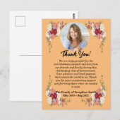 Dankbericht voor condoleances na overlijden briefkaart (Voorkant / Achterkant)