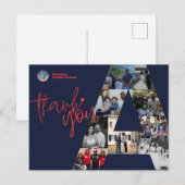 Dankbetuiging Postkaart van American Families Unit (Voorkant / Achterkant)