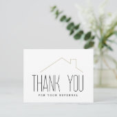 Dankbetuiging Vastgoed Bedankt Briefkaart (Staand voorkant)