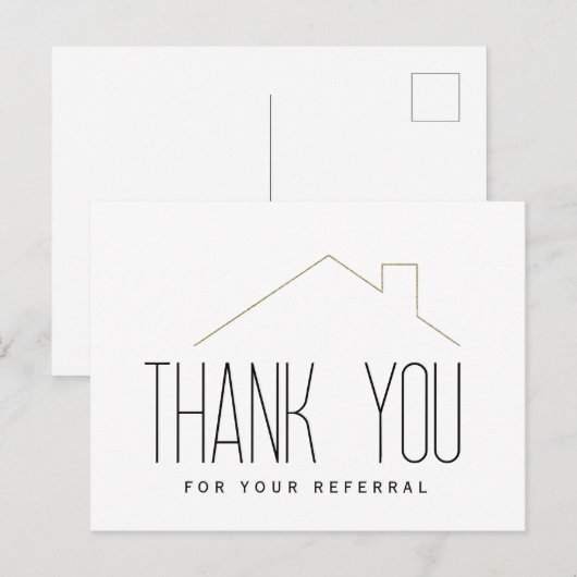 Dankbetuiging Vastgoed Bedankt Briefkaart (Voorkant / Achterkant)