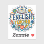 Dankbetuiging voor Engelse leraren Sticker (Vel)