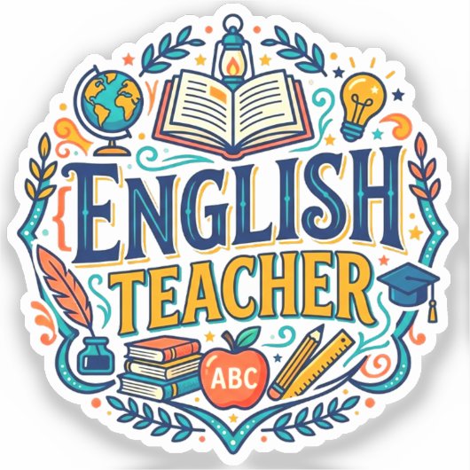 Dankbetuiging voor Engelse leraren Sticker (Voorkant)