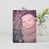 Dankbetuiging voor geboorteaankondiging voor babym aankondiging (Staand voorkant)